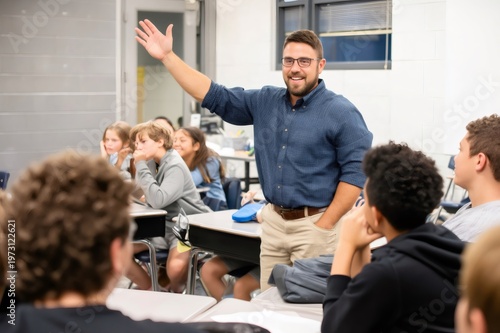 Teacher engaging students during classroom lesson