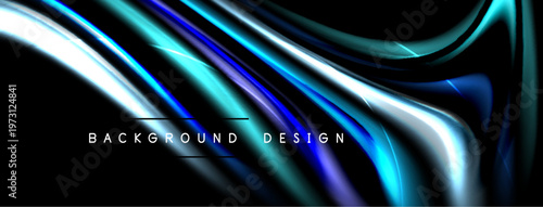 Abstract flowing lines, vibrant colors, dynamic composition. Smooth gradients create modern background design, sleek visual effect.
