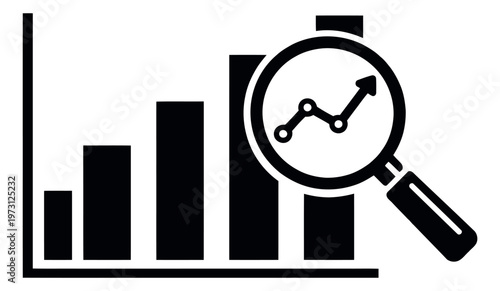 Simple illustration of data analysis depicting statistical growth for business and finance