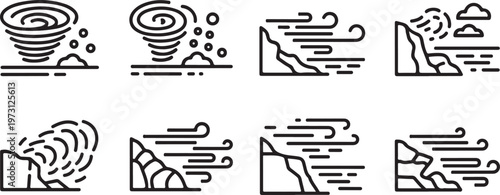 Illustrations of a chef preparing soup in various cooking steps Vector