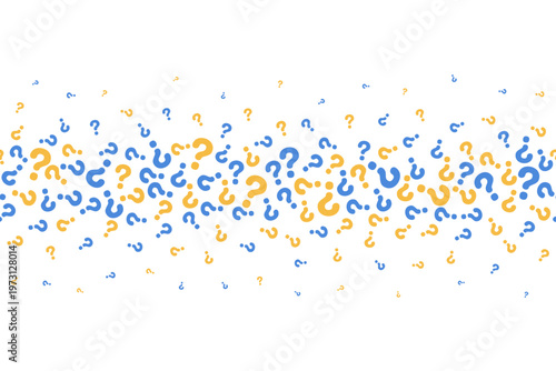 Question mark pattern background. Quiz and FAQ symbols in seamless design for mystery posters and questionnaire templates. Vector illustration