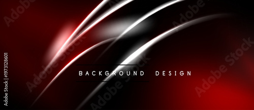 Abstract red design features dynamic white lines. Smooth gradients create modern visual impact. Dark background enhances contrast, elegance.