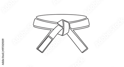 A simple line art drawing of a tied martial arts belt, representing discipline and progress in combat sports.