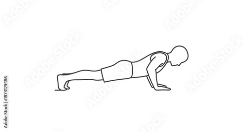 A person performing a push-up exercise, demonstrating a common bodyweight workout.