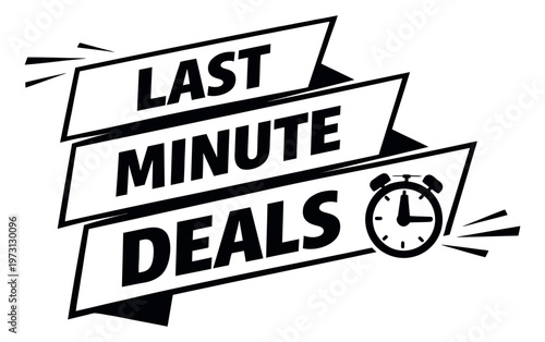 Modern graphic illustration of a Last Minute Deals banner depicting an urgent sale for marketing promotions
