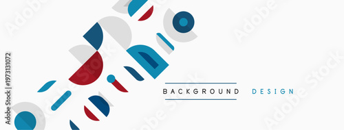 Abstract geometric shapes, red, gray, blue. Minimalist design, clean lines, modern aesthetic. Background element for various projects.