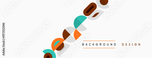 Abstract geometric shapes, orange, teal, gray. Minimalist design over white background. Simple composition, modern aesthetic.