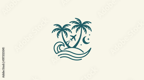 Tropical Island Getaway Logo Design