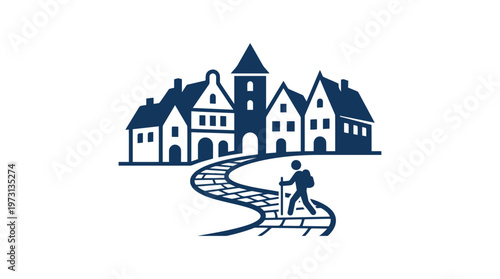 Path Leading to a European Town Logo