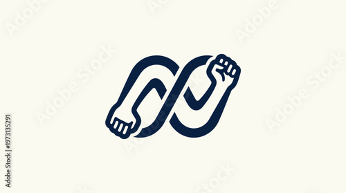 Infinity Symbol with Fists Concept of Strength and Endurance