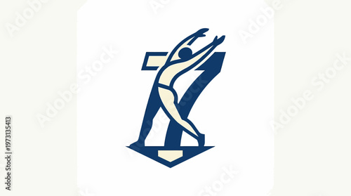 Gymnast Performing with Gymnastic Symbol