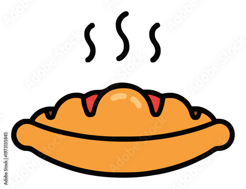 Apple turnover pastry top view. Generative AI