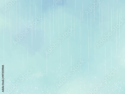 雨の降る背景　水彩　イラスト