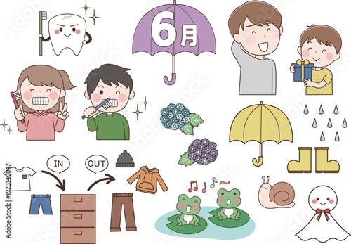 6月のイメージイラスト素材セット