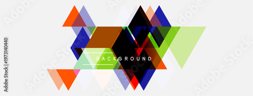 Abstract geometric shapes overlap, creating colorful design. Text reads background within composition. Minimalist, modern aesthetic.