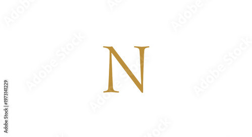 Large gold letter N alphabet.