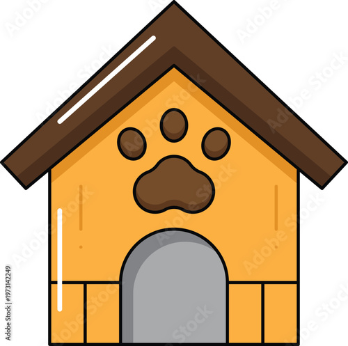 Design DogHouse Illustration Flat Icon