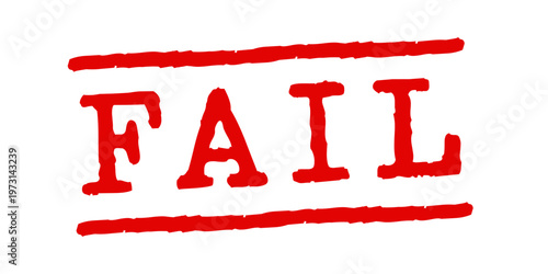 Text "Fail" on red imprint stamp.