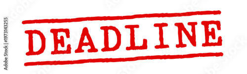 Text "Deadline" on red imprint stamp.
