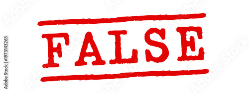 Text "False" on red imprint stamp.