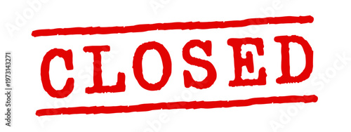 Text "Closed" on red imprint stamp.