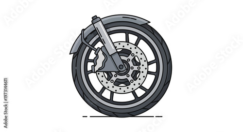 фотографія Detailed motorcycle wheel and brake.