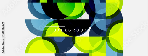 Abstract geometric pattern. Overlapping circles create vibrant, colorful design. Modern style, suitable for backgrounds.