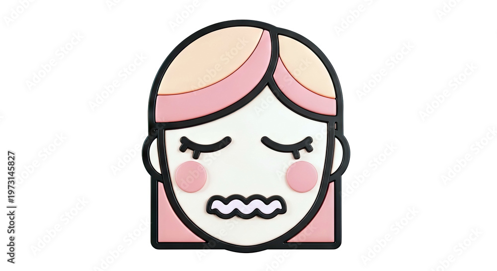 Fototapeta premium Cartoon Face Emoji Sticker