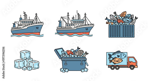 Fish cargo shipping transportation logistics.