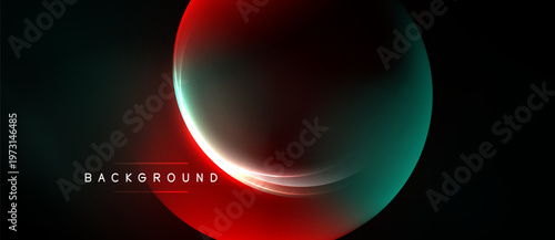 Abstract gradient background. Red, teal hues blend into dark space. Minimalist design with glowing lines, text reads background.