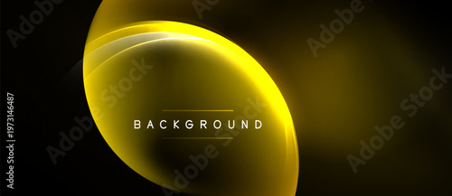 Abstract golden layers create luminous effect. Dark background emphasizes bright curves, modern design element. Text reads background.
