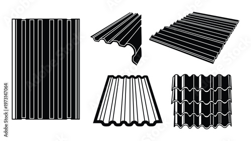 Corrugated metal roofing and siding materials sheet metal profiles