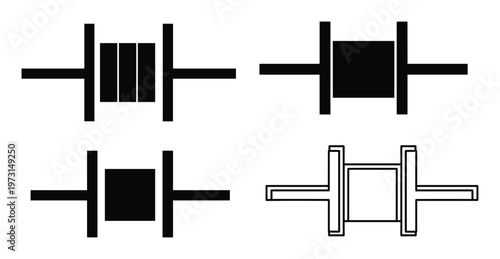 Set of electronic resistor symbols for circuit diagrams and schematics