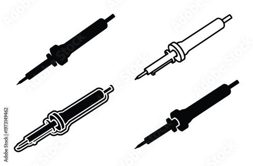 Set of soldering irons icons for electronic repair and DIY projects