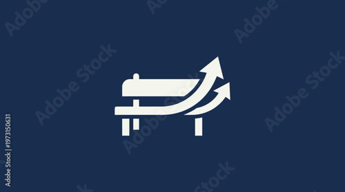 Abstract Bench With Upward Arrows Icon