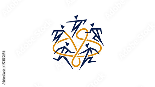 Abstract Athletes Running Around a Circular Path