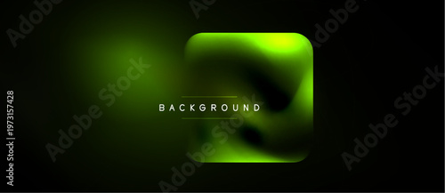 Dark backdrop features vibrant green fluid shapes. Text reads background, suggesting design element or template. Minimalist aesthetic.