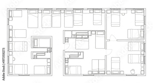 Detailed architectural floor plan showcasing room layouts and spatial arrangements.