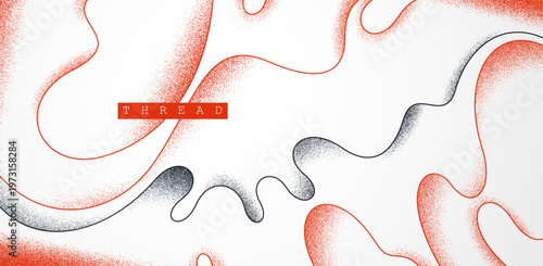 Curvy lines vector abstract background, wavy linear shapes with textures wallpaper, minimal graphic design backdrop with bended strokes, flowy abstraction.