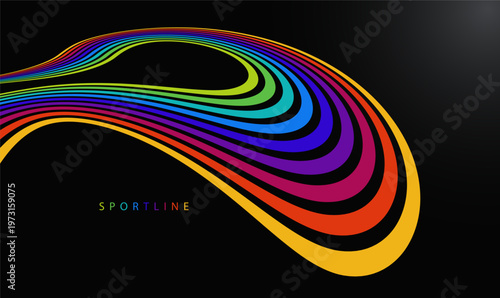 High energy neon spectrum lines on dark space expressing speed, power and intensity, visual metaphor of motion, acceleration, physical effort and competitive drive.