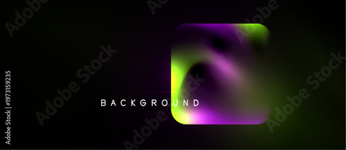 Abstract colorful blur. Gradient shapes dominate dark background. Modern design element, vibrant hues present. Minimalist aesthetic.