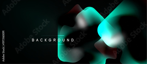 Abstract fluid shapes, teal, maroon, white. Dark background creates dynamic visual effect. Modern design element.