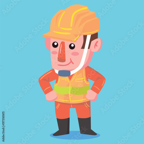 Engineer foreman construction with work uniform cartoon vector illustration
