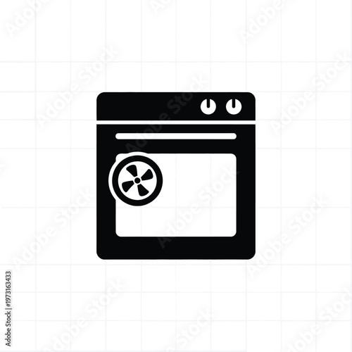 Oven Icon: A sleek, minimalist icon of a modern oven, perfect for culinary and appliance-related concepts. The simple design emphasizes its function and adaptability.