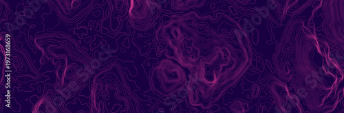 Topographic map. Geographic contour map background with elevation lines. Detailed terrain visualization concept. Vector illustration of landscape elevations and natural relief.