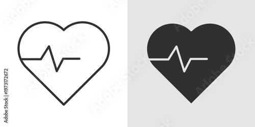 Heart Rate Icon representing pulse monitoring, heart activity, and health tracking.