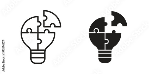 Problem solving icon linear vector outline, symbol logo design style