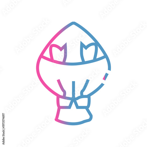 flower bouquet glyph icon style. set illustration for flower,gift and romantic design. 