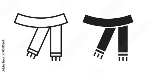 Scarf icon linear vector outline, symbol logo design style