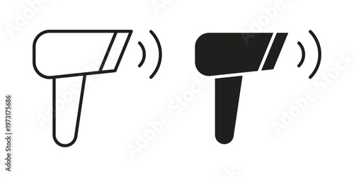 Scanner gun icon linear vector outline, symbol logo design style